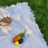 Manta De Algodón Mezclado Para Camping Portátil Con Borlas Impermeable Y Suave Para Pícnic Y Uso Exterior Tapete De Mesa Sofá - details 5