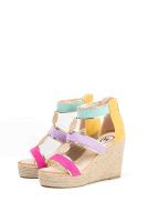 Lyla Wang sandalias cuña alta de esparto con plataforma mujer con cremallera trasera - details 0