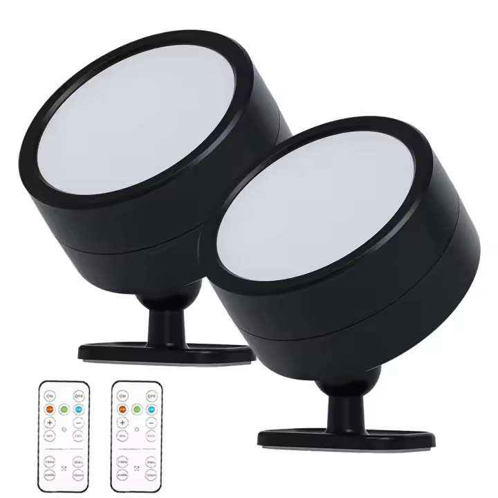 Lámpara De Pared LED Con 3 Niveles De Brillo Y 3 Modos De Color Luz De Pared Operada Por Batería 360° Giratoria Control Táctil Para Cocina Dormitorio Estudio Baño - 1