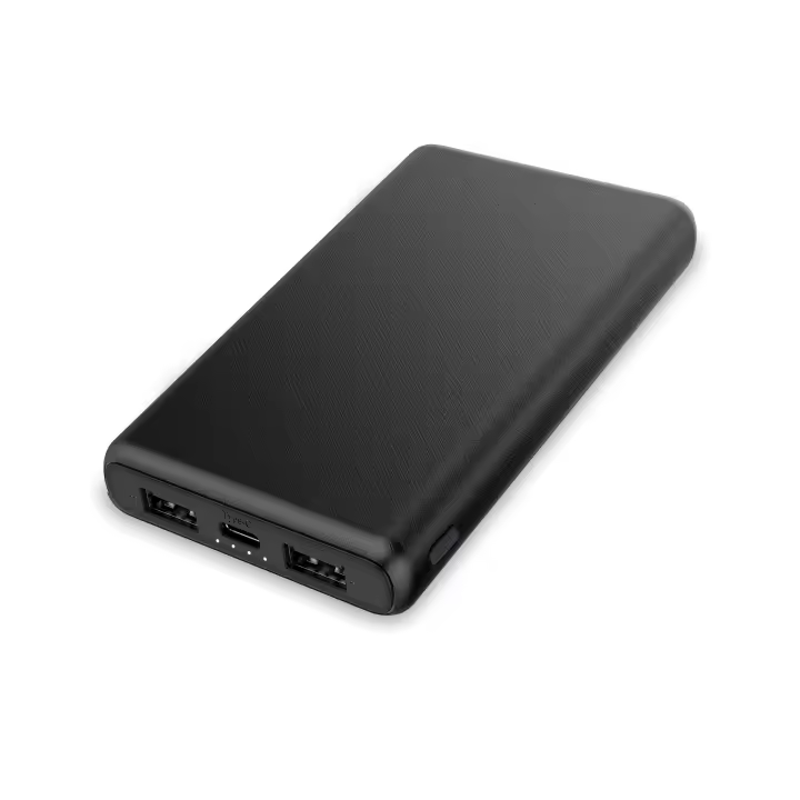 Powerbank Contact 10.000 mAh, Ultra ligera, 10 W, Carga rápida, Carga simultánea, Cable USB-A a USB-C incluido, Negro - 1