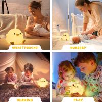 Lámpara Nocturna De Silicona En Forma De Pato LED Recargable Por USB Para Decoración De Habitación De Niños Con Interruptor Táctil Regalo De Cumpleaños - details 7