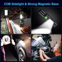Linterna Recargable 3 En 1 UV 365nm Con Lentes De Zoom Impermeable Luz De Camping Con 7 Modos Luz LED Azul Morado Blanco Y Roja Con Clip De Bolsillo Y Magnete - details 4