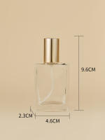 Botella De Perfume De Vidrio Cuadrado Recargable 30ml Con Tapa De Sprinkle Para Cosméticos Empaque Líquido - details 1