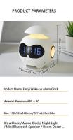 Reloj despertador para niños, with Alimentación por USB, with emoji, Luz Nocturna ajustable y mini altavoz Bluetooth para Gift de niños, adultos y niños (Blanco) - details 3
