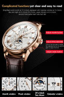 Reloj Mecánico De Cuero Para Hombre JSDUN Resistente Al Agua De Alta Calidad Con Movimiento Automático Moda Casual Reloj De Pulsera Para Hombres - details 14