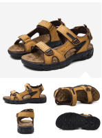 Sandalias De Verano Para Hombre Con Diseño De Playa Hechas a Mano En Cuero Genuino Antideslizantes Y Confortables Zapatos De Moda Para Exterior - details 22