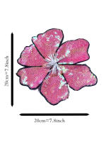 1 Pieza De 20CM De Flores De Lentejuelas Brillantes En Rojo Naranja Azul Dorado Plateado Rosa Para Vestido De Noche Traje De Baño DIY Aplicación - details 7
