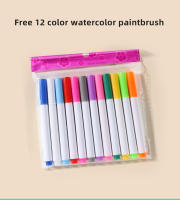 Tablero De Esbozo Para Niños Con 12 Rotuladores De Agua Coloridos Limpieza Reiterativa Libro De Dibujo Y Escritura Incluye Bolígrafo Negro - details 26