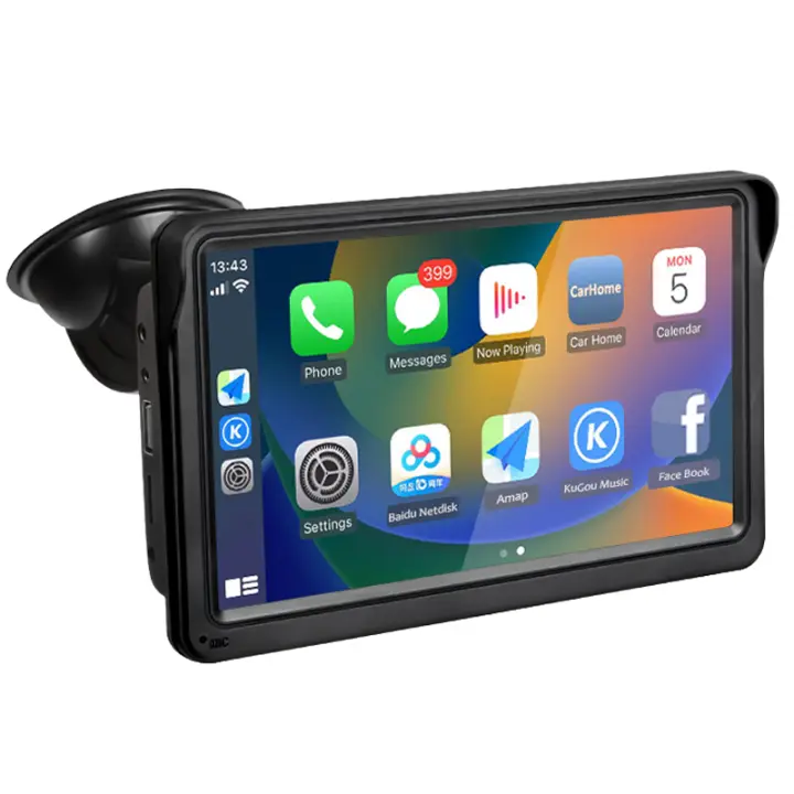Reproductor Multimedia de vídeo para Coche, Radio with Android, CarPlay, Pantalla táctil portátil de 7 pulgadas, Bluetooth 5,0, with AUX USB - 1