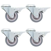 vidaXL Ruedas Giratorias Agujero Pasador y Frenos Dobles 50mm Almacén Útil Cantidad 4 unidades,  12 unidades,  8 unidades y mas - details 3