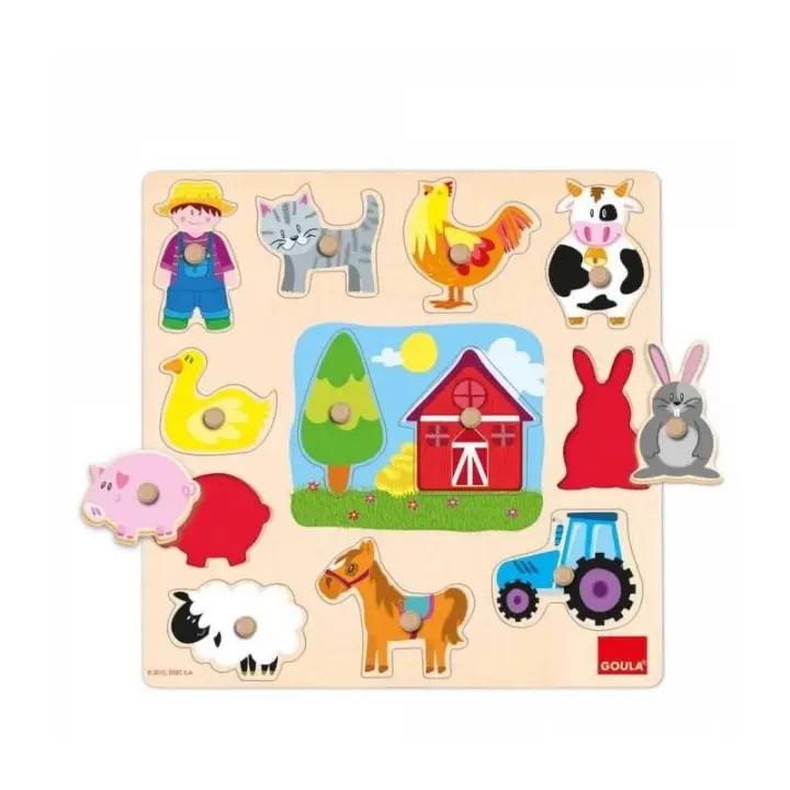 PUZZLE MADERA SILUETAS GRANJA MADERA GOULA DE DISET - 1