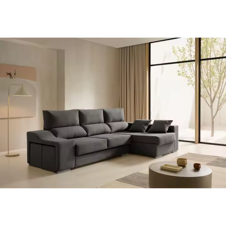 Sofá Chaiselongue con pufs y arcón Amatista Plus - 1