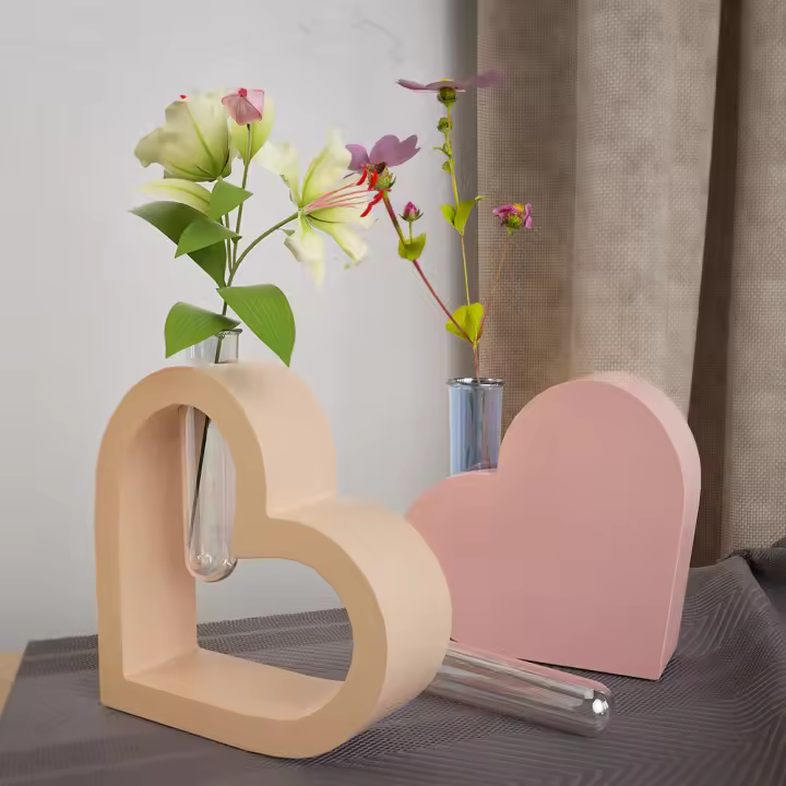 Molde De Corazón En Forma De Corazón Para Hidroponia Molde De Yeso Molde De Silicona Vaso De Yeso Molde De Test Tube Decoración Para El Hogar - 1