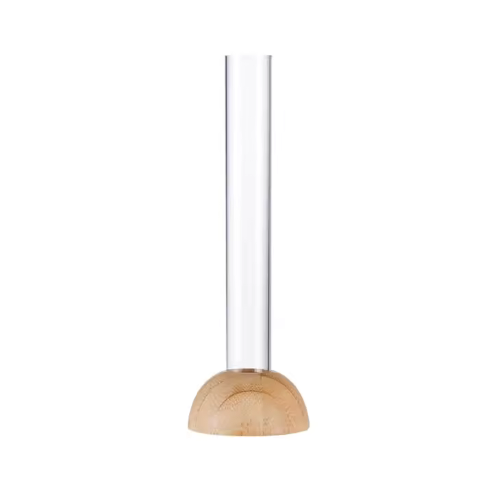 Vaso Hidroponico Transparente Con Base De Bambú Resistente Al Agua Para Decoración De Plantas En El Hogar Moderno Y Espacioso Juego De Flores Y Bonsái Para Mesa - 1