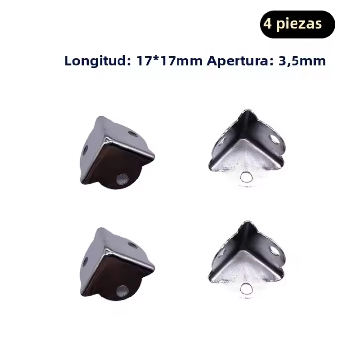 4Pcs Protección De Esquinas De Hierro Para Muebles Cubierta De Protección Para Rincones De Mesa Decoración De Pies De Metal Para Caja De Joyas Y Casos De Madera - 1