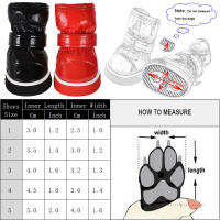 4pcs Zapatos De Invierno Para Perros Pequeños Cuero Antideslizante Y Impermeable Botas Para Puppies Calientes Para Chihuahua Y Gatos - details 0