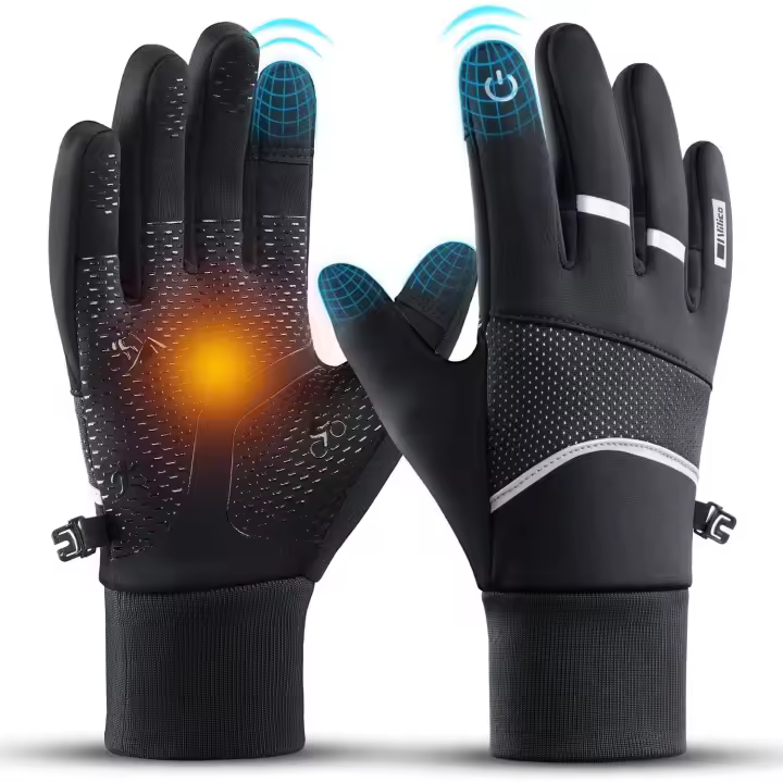 Guantes Cycling Invierno Hombre Mujer, Guantes de Ciclismo, Guantes Moto Invierno, Guantes de Pantalla a Prueba de Viento y Antideslizantes Contra Salpicadas de Agua - 1