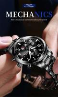 Reloj Mecánico Automático GUANQIN Para Hombre Con Correa De Acero Inoxidable Cristal De Zafiro Resistente Al Agua Luminoso Estilo Militar Piloto Clásico - details 0