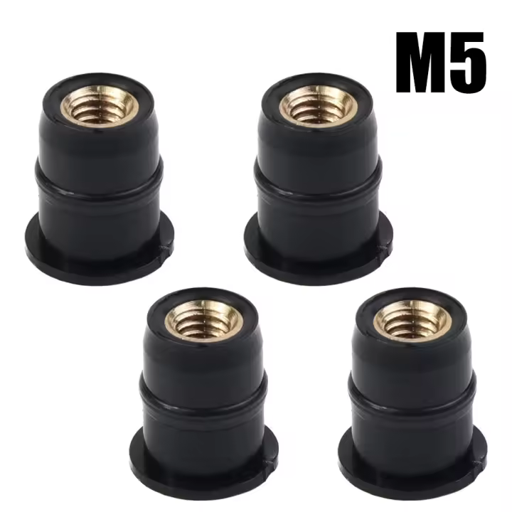 Juego De 4 Piezas De Tornillos Para Parabrisas De Motocicleta 5mm Con Goma Montaje Fácil M5 Accesorios Para Motocicleta - 1