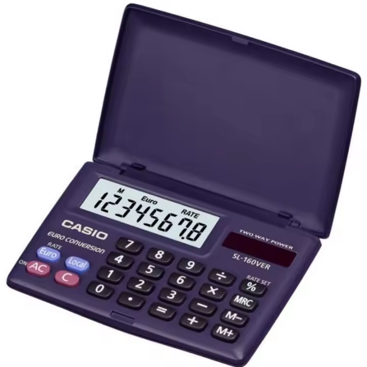 Calculadora Casio Sl-160v-er Euro-conversor Bolsillo - 1