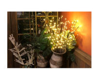 Luz De Ramas De Árbol LED Artificial 20 Bulbs Para Decoración De Navidad Y Fiestas Luz Twinkle De Arboles Miniatura Metal - details 6