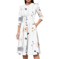 Vestido Para Mujer Traf 2024 De Manga 3/4 Casual Y Elegante Con Bolsillo Y Cierre Trasero Vestido Femenino De Organza Mid-calf Para Todas Las Temporadas - details 6