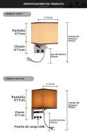 Lámpara De Pared Moderna E27 Con Luz De Lectura LED Y USB Para Dormitorio Sala De Estar Hotel Instalación En La Pared Material De Tela - details 9