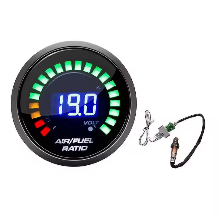 52mm Air Fuel Ratio Gauge with Narrowband O2 Oxygen Sensor - LED Digital Display - 1
