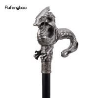 Bastón De Moda Dragón Plateado Elegante 93cm Tacón De Goma Manija Recta De Acero Para Hombres Decoración De Callejero - details 5