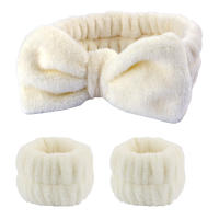 3Pcs Algodón Absorbente Espuma Cabezal Y Muñequera De Spa Para Lavado De Rostro Toalla De Maquillaje Bandas De Cabello Scrunchies Casual Unisex - details 8