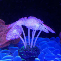 Decoraciones De Acuario Simulación De Mundo Submarino Luminoso De Silicona Coral Falso Fluorescente Anémona De Mar Colorida Para Jaula De Peces - details 9