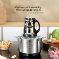 Tratador De Carne Eléctrico En Acero Inoxidable Gran Capacidad 5L Mezclador De Alimentos Para Cocina Utensilios De Cocina Para Bebés - details 1
