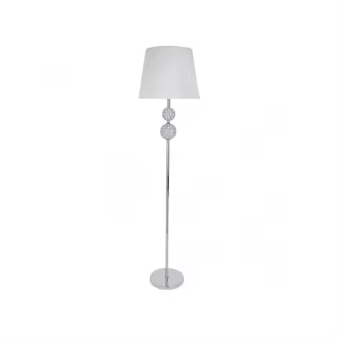 FABRILAMP Lámpara de Pie Salón Bogotá Cromo Pantalla Blanca 160x38x38 Cm - Diseño Elegante - 1