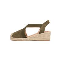HLUNA - Sandalias de Cuña Esparto con Tacón con Banda Elástica cruzada - Puntera cerrada - Beige Verde Negro - hyj23-1 - details 0