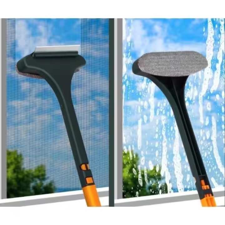 Kit de limpieza para mosquiteras, cristales y ventanas, 2 en 1, mango extensible, escobilla y limpiacristales - 1