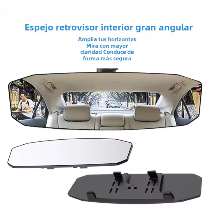 Espejo Retrovisor Para Coche Con Amplio Ángulo Y Visión Grande Monitor Interior Antigolpe Universal Para Bebé Y Seguridad Vial - 1