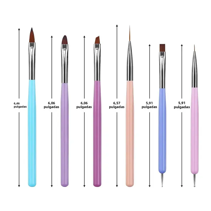 Set De Pinceles Para Uñas Profesionales Para Acrílico UV Gel Dibujando Puntos Manicura Arte De Uñas Herramientas De Accesorios De Maquillaje - 1
