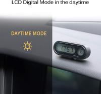 Termómetro del Reloj del coche,Reloj del termómetro de la decoración interior del coche de la pantalla LED,Reloj del tablero de instrumentos del coche 2 en 1,LED de moda ajustable - details 2