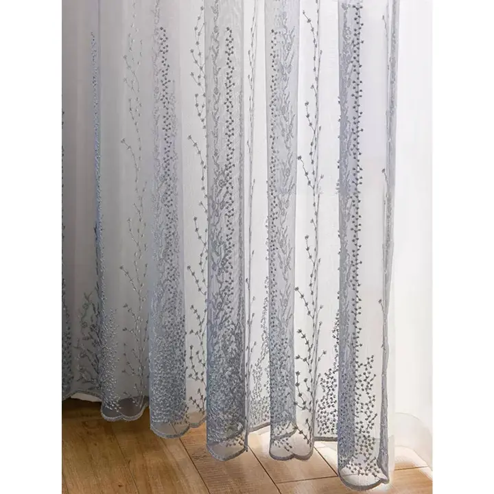 Cortina De Juncos Gradient Gris Y Blanco Simplicidad Y Moda Para Dormitorio Sala De Estar Y Estudio 1PC Translúcida Y Cortina De Ventana Japonesa Y Coreana - 1