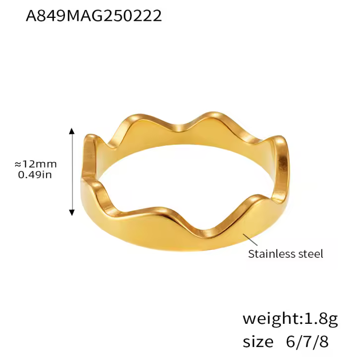 Anillo de Moda de Acero Inoxidable con Formas Geométricas Únicas Joyería de Moda de Hoja de Arce - 1