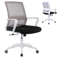 Zik Silla ergonómica de oficina, Con reposabrazos y soporte lumbar, Altura ajustable, Silla giratoria Presidencial with Canvas trasera para el hogar, Estudio de oficina, Diseño Moderno-Blanco - details 0