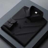 Camisa Blanca Antirroto Para Hombre Cuello Alto Manga Larga Ajustada Resistente a Las Arrugas Traje Formal Para Negocios Y Trabajo - details 22