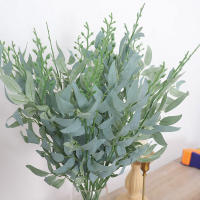 Planta Artificial De 50cm Hoja Verde Ramas Largas Flor Falsa Accesorios De Boda Decoración Del Hogar Estilo Eucalipto - details 6