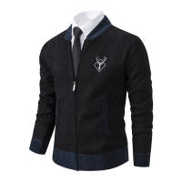 Cardigan De Punto Vintage Para Hombre Abotonado Casual De Otoño E Invierno Chaqueta De Suéter Con Cuello En V Y Mangas Completas - details 2