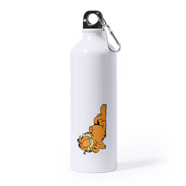 BIDON GRANDE 800 ML ACERO INOXIDABLE el gato garfield the cat serie clasica vintage deporte deportivo con mosqueton botella tv dibujos cartoon - 1