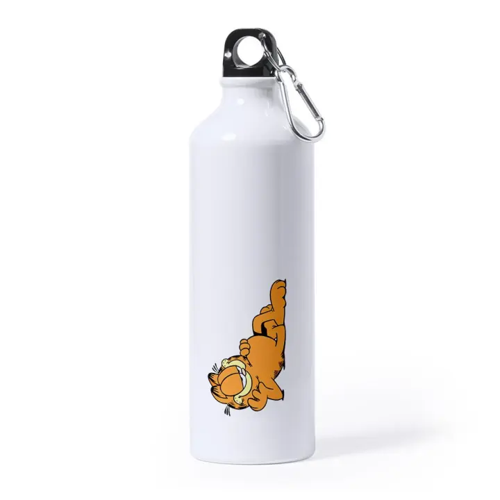 BIDON GRANDE 800 ML ACERO INOXIDABLE el gato garfield the cat serie clasica vintage deporte deportivo con mosqueton botella tv dibujos cartoon - 1