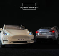 Modelo De Coche Tesla Model Y Model 3 Model S De 1:24 En Aleación Con Sonido Y Luz Juguete Coleccionable Para Niños Regalo De Cumpleaños - details 6