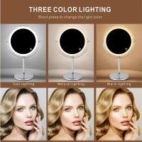 Espejo De Maquillaje LED De 8 Pulgadas Con 10X Magnificación Y 3 Colores De Luz Interruptor Táctil Doble Lado Carga USB Venta Al Por Menor De Cosméticos - details 4