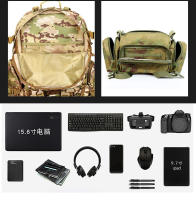 Mochila táctica de camping de gran capacidad con hebilla de color a juego, de tela Oxford, para exteriores, de camuflaje militar, para montañismo - details 4