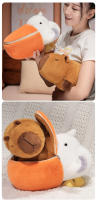 Peluche Capibara Pelican Flip Pushie Doble Lado Muñeco Transformable 2-en-1 Regalo De Cumpleaños Kawaii Almohada Giratoria - details 3